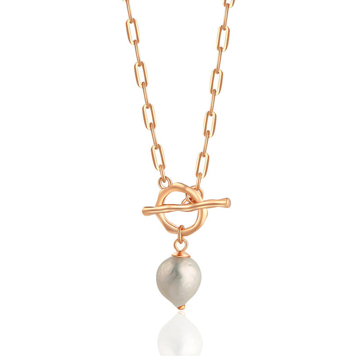 Dainty Interlocking Ring Mother Of Pearl Heart Necklace For Women, Minimal European Cold Style Adjustable Collarbone Chain, Elegant Long Sweater Chain Fashion Jewelry