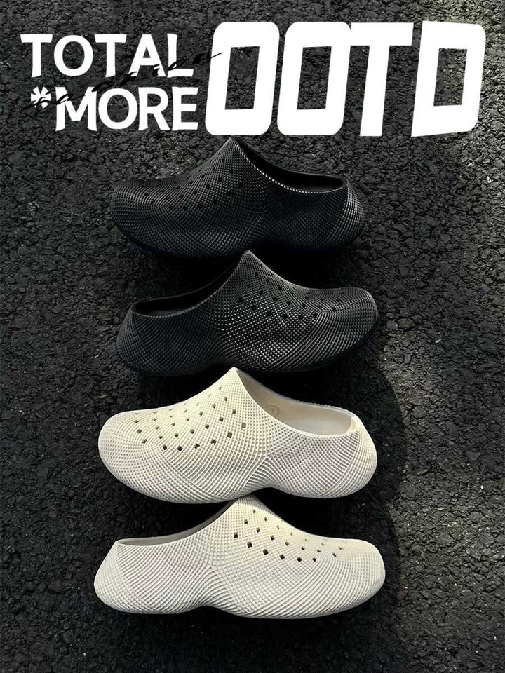 Outerwear 3D-textured Squishy-soft Closed-toe Slippers