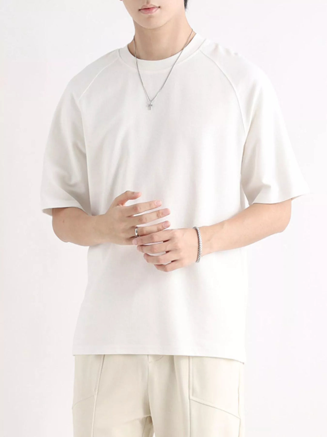 Men's Plus Size Relaxed Fit Solid Color T-Shirt