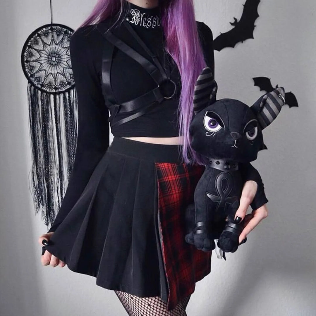 "Blessed" Goth Crop Top