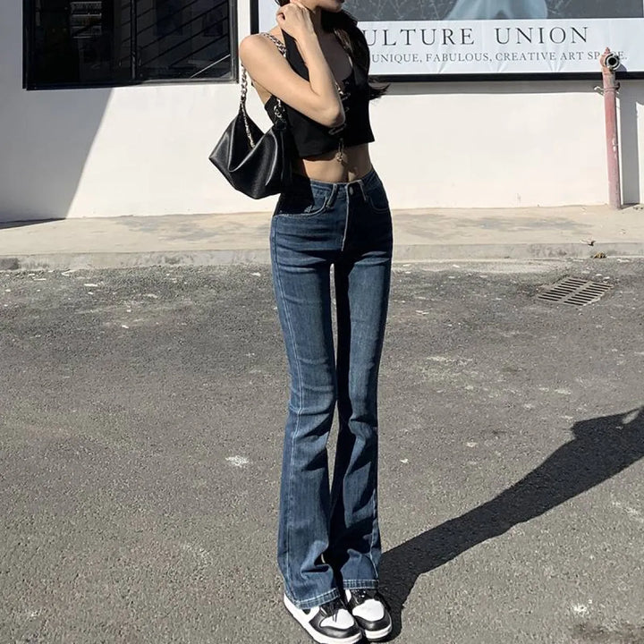 Elastic Boyfriend Style Denim Jeans