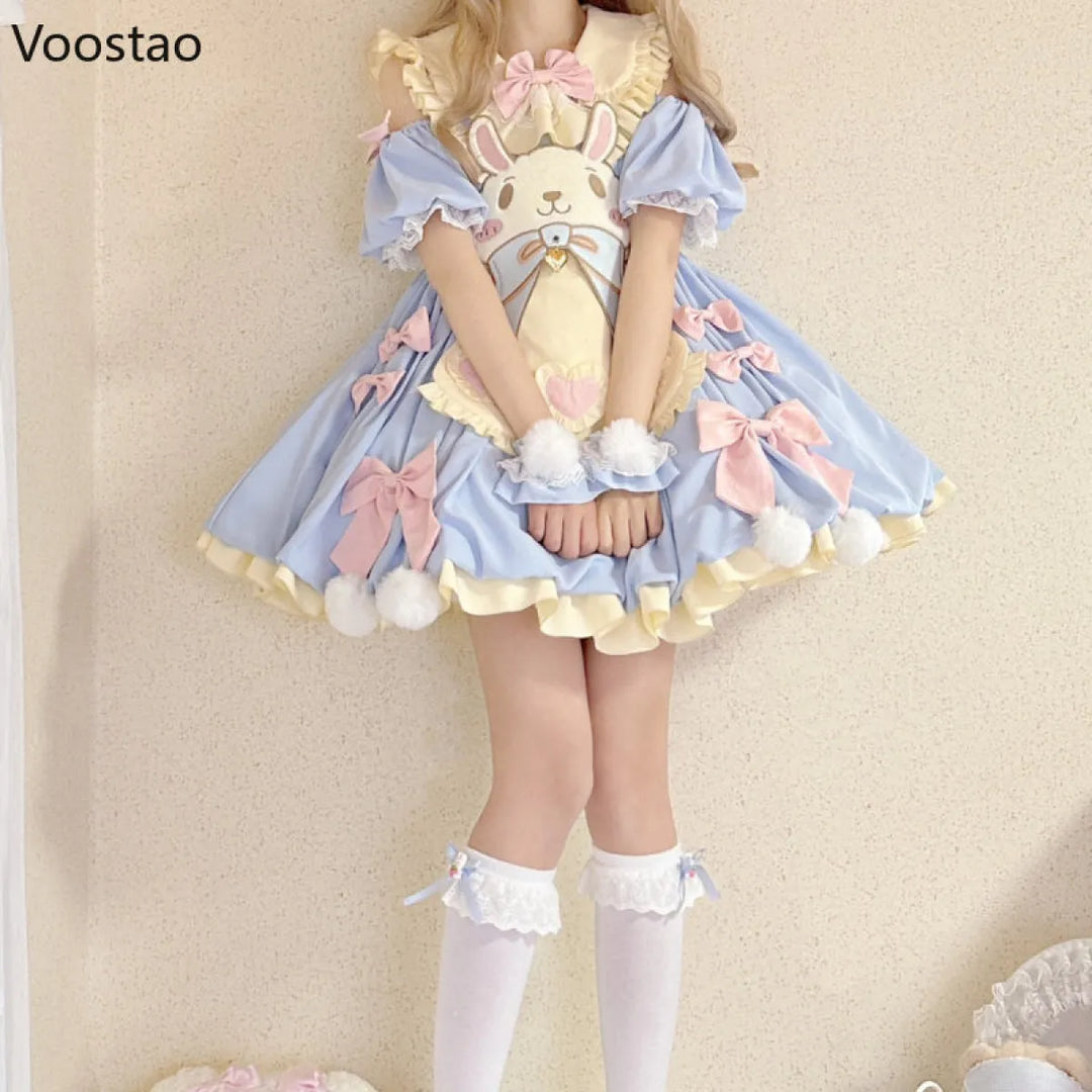 Pastel Lolita Bunny Bow Dress
