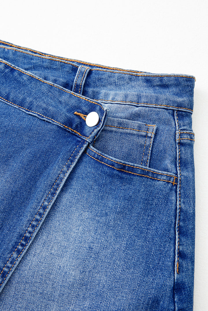 Ashleigh Blue Wrapped Crossed Waist Denim Mini Skirt
