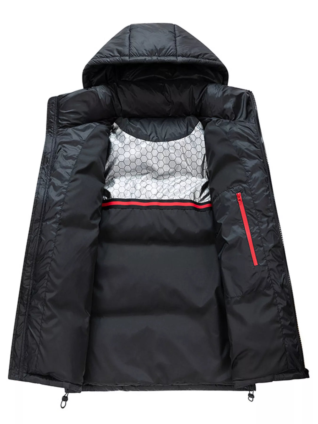 Men's Full Size Hooded Padded Puffer Jacket Plus Size