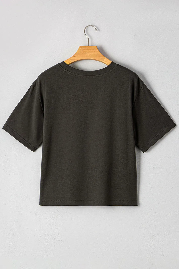 Bull Head Skull Round Neck Short Sleeve T Shirt