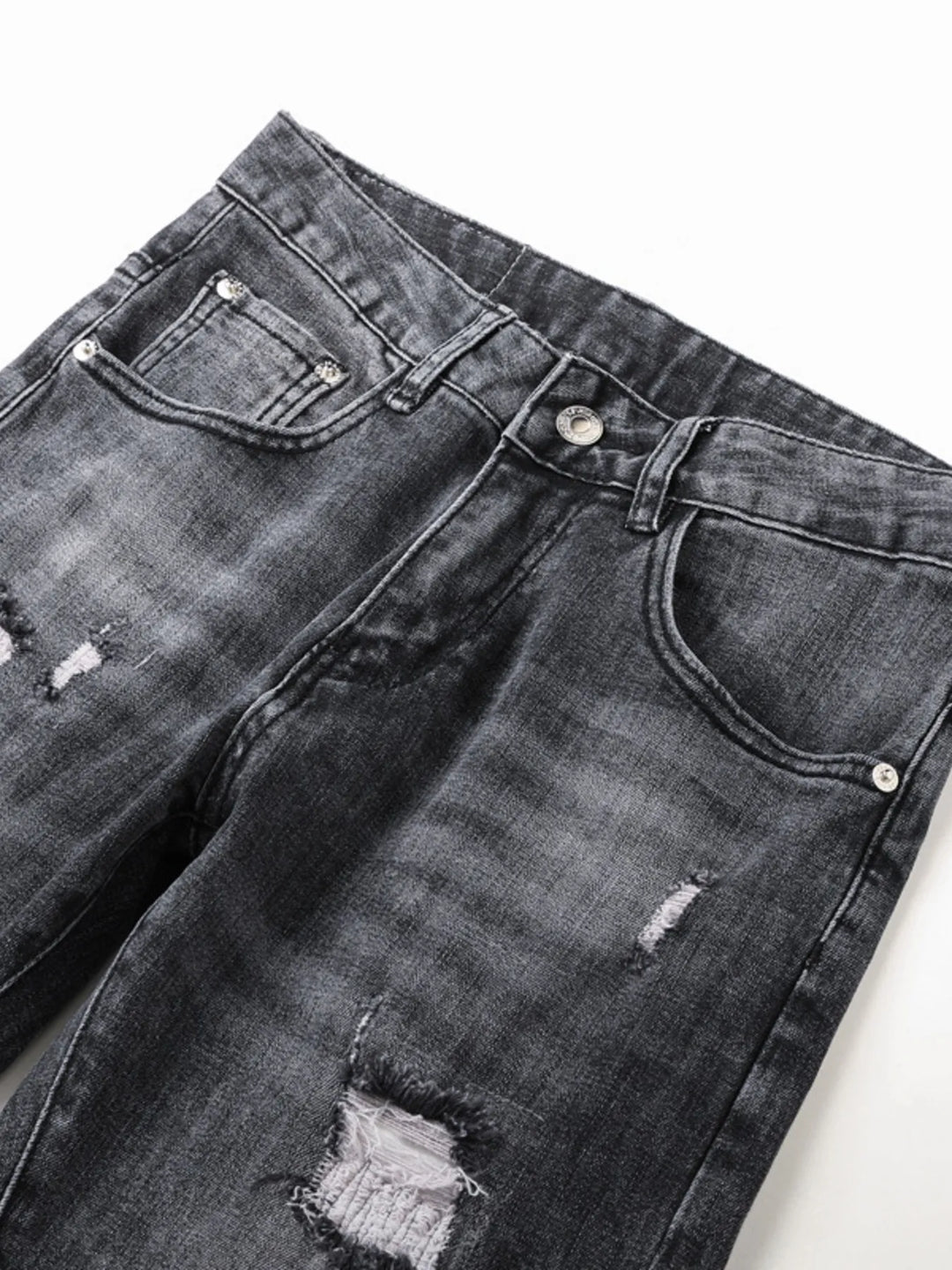 Men's Distressed Slim Fit Ripped Jeans