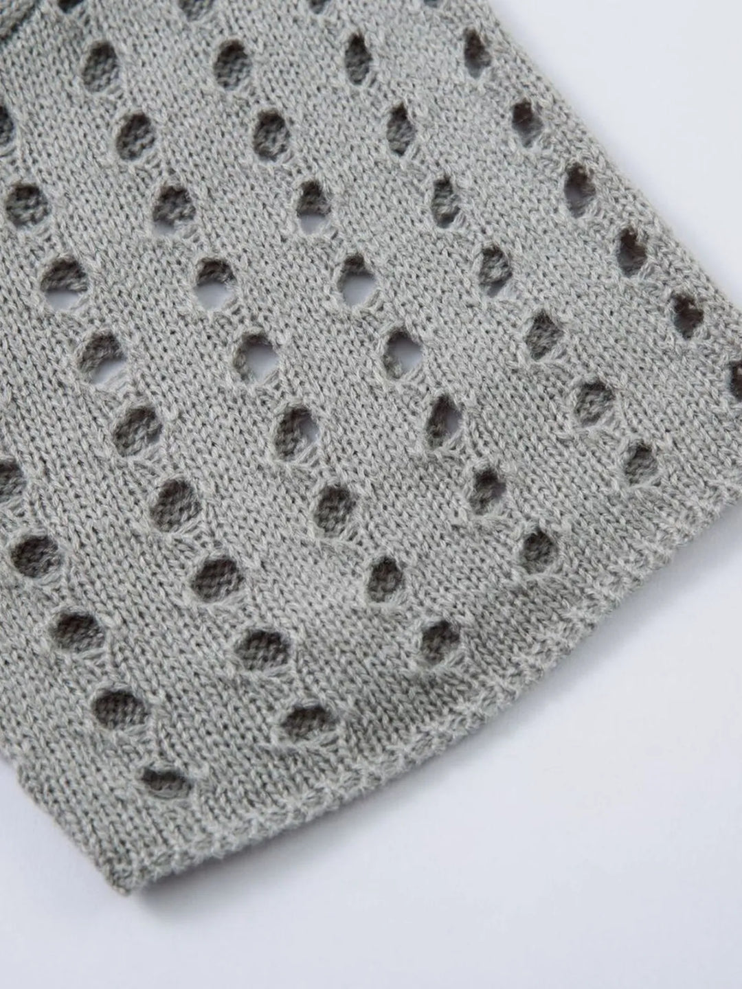 Men's Openwork Button Detail Knit Henley T-Shirt