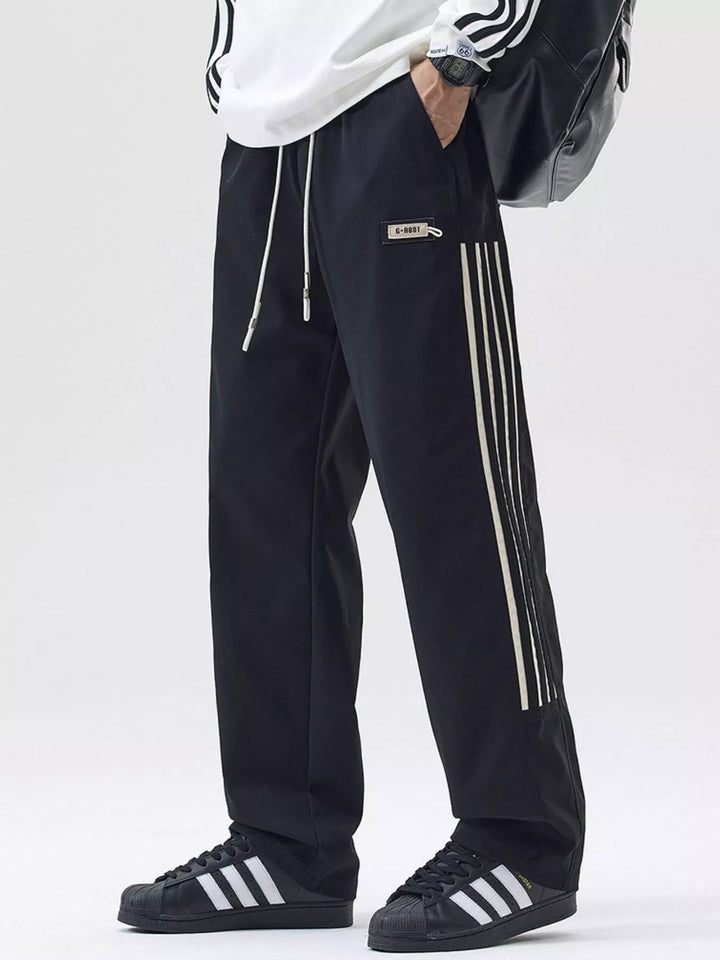 Men's Full Size Side Striped Wide Leg Casual Pants Plus Size