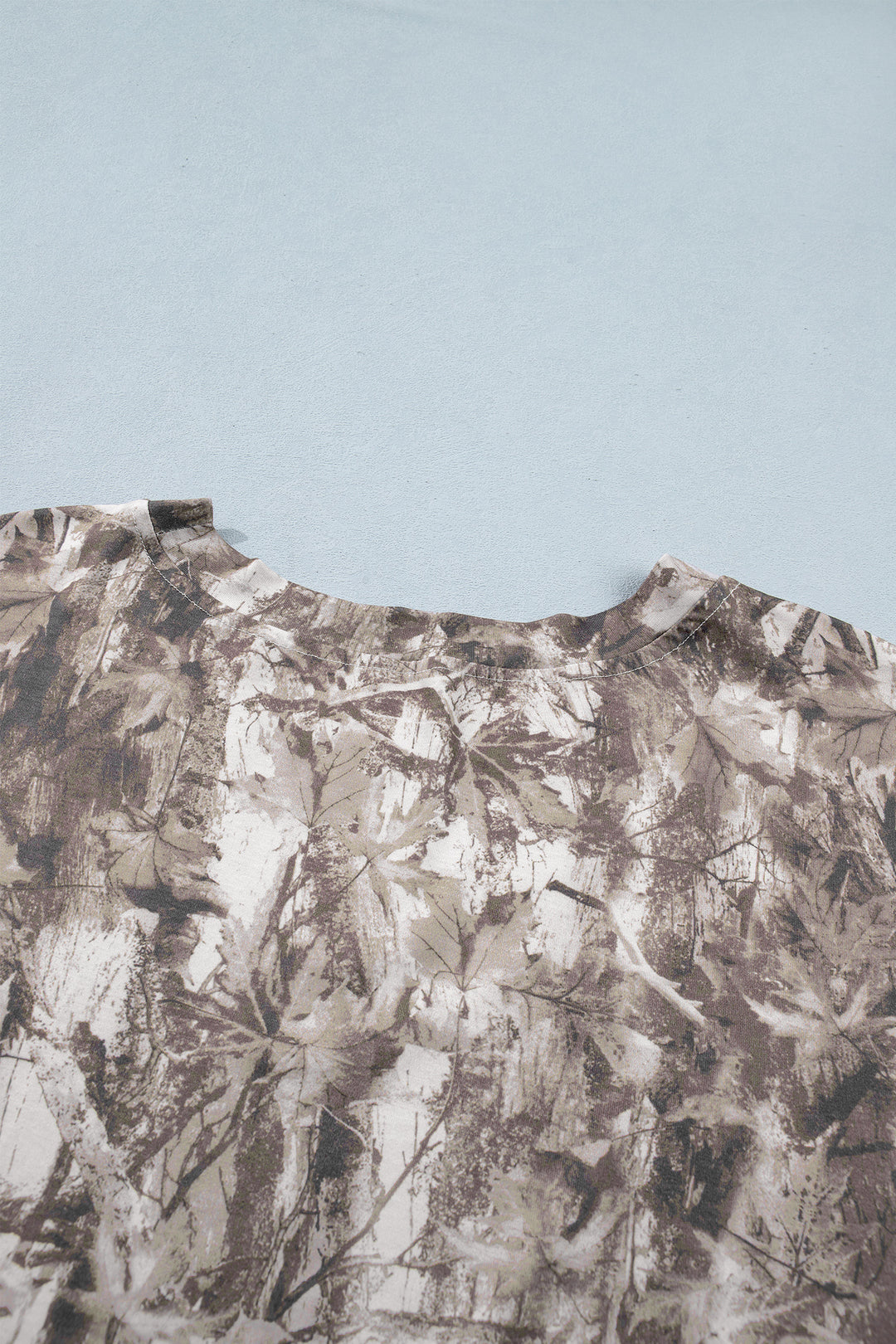 Khaki Plus Size Woodland Camouflage Print T Shirt