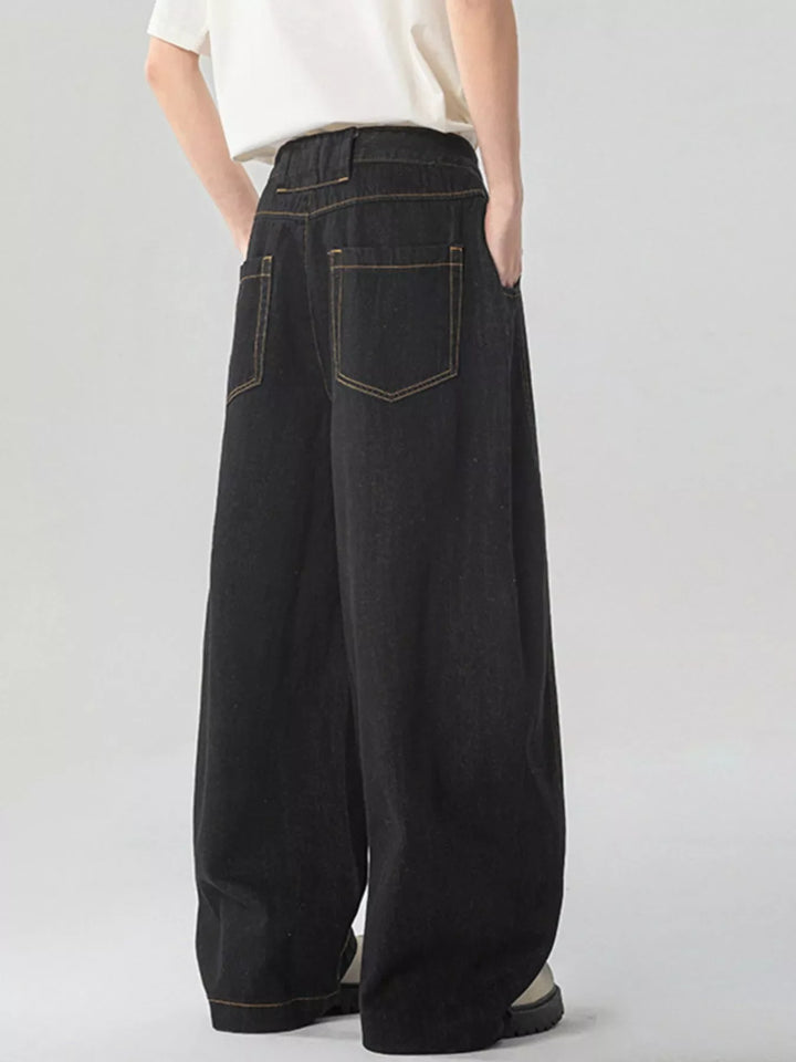 Men's Washed Wide Leg Jeans