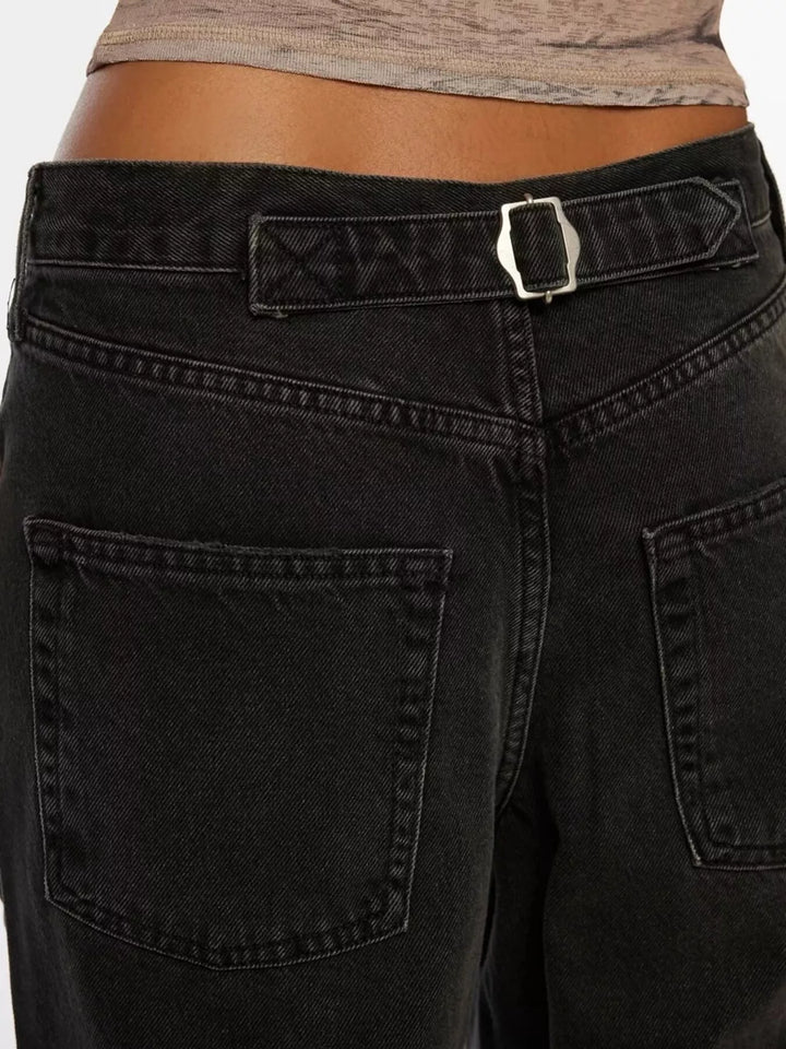 Vintage Wash Wide Leg Jeans