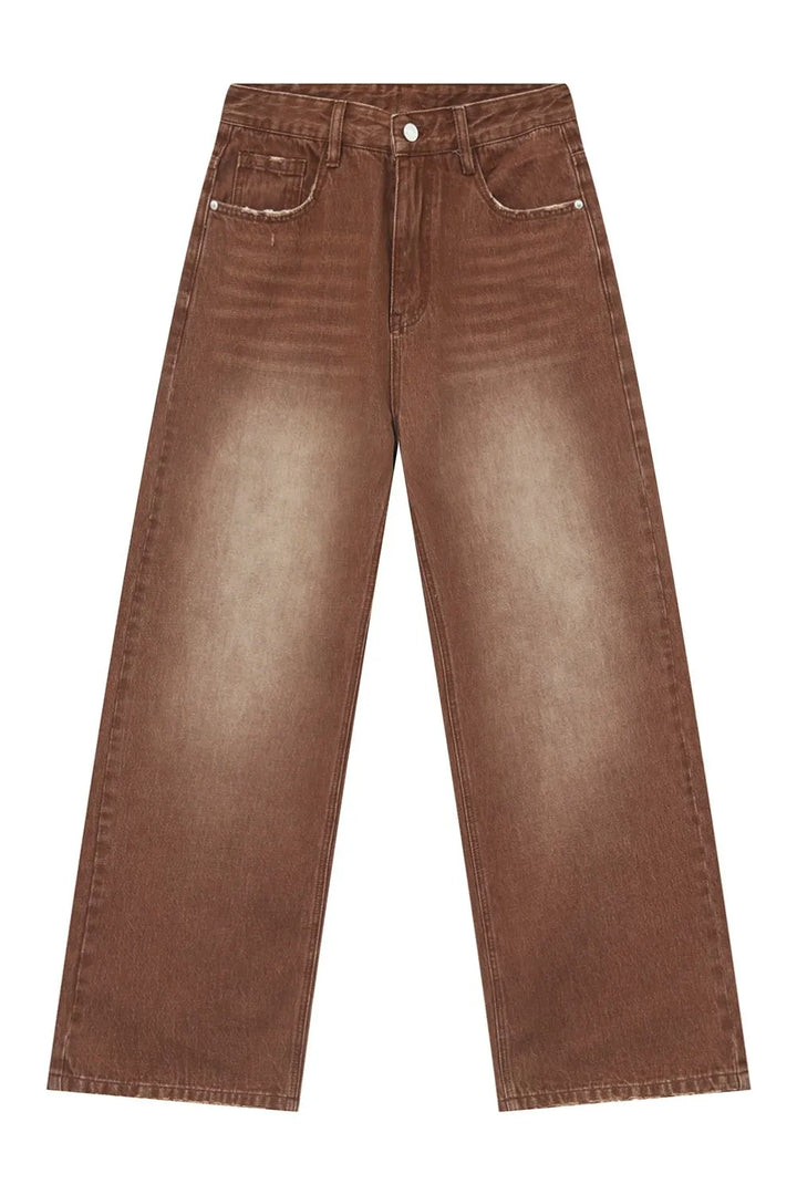 Wide Straight Jeans with Pockets