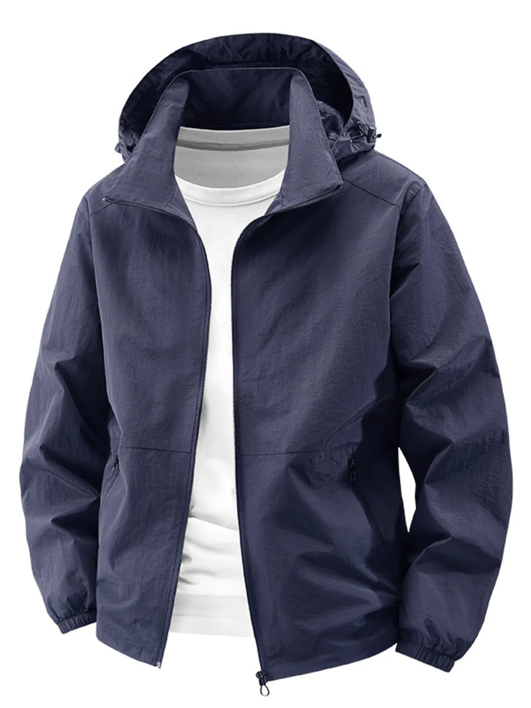 Men's Plus Size Lightweight Hooded Windbreaker Jacket