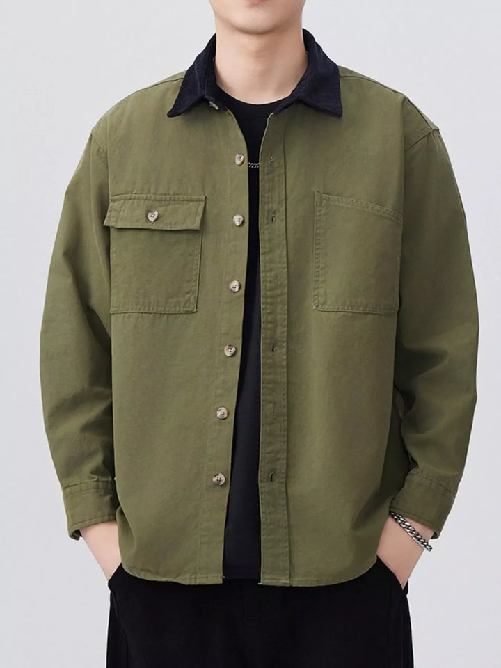Men's Plus Size Button Up Long Sleeve Shirt