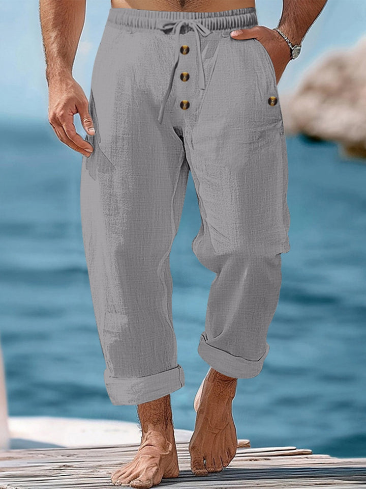 Men's Full Size Button-Fly Drawstring Pants Plus Size
