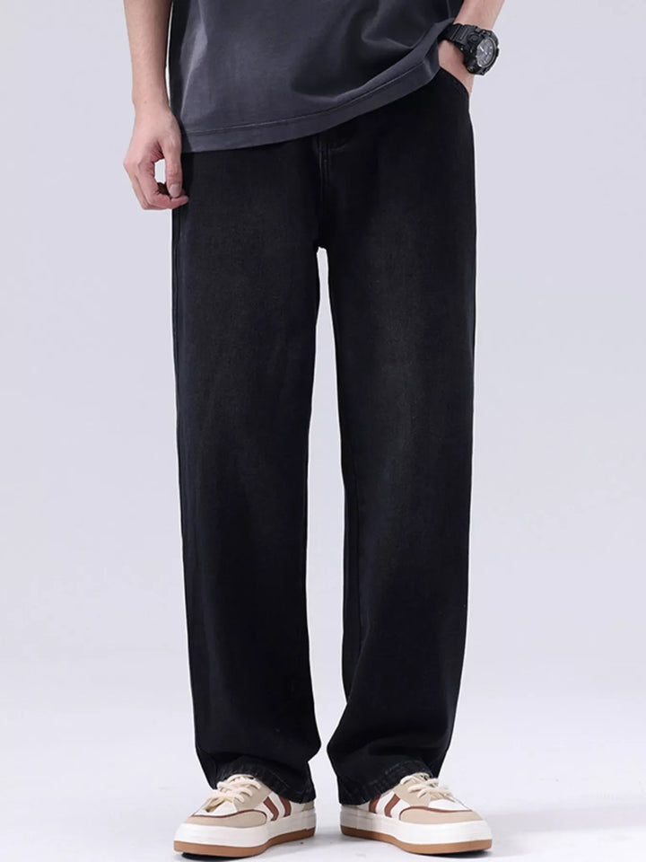 Men's Plus Size Vintage Wash Loose Fit Jeans