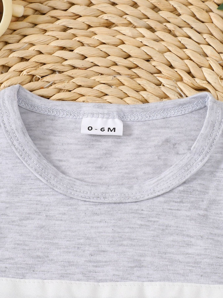Children's Animal Embroidered Tee and Shorts Set