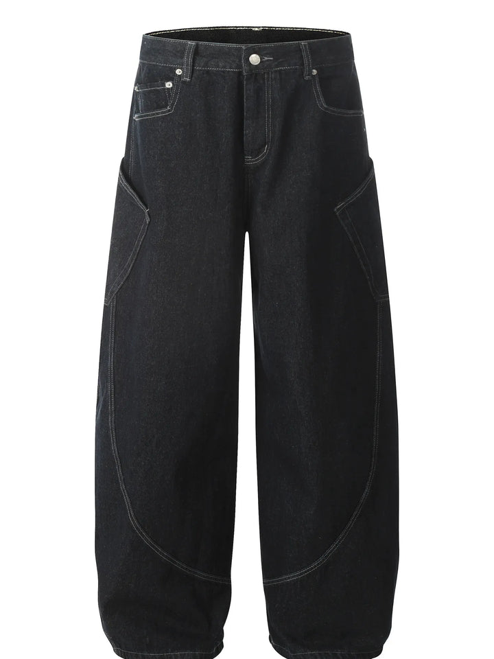 Men's Washed Wide Leg Baggy Jeans