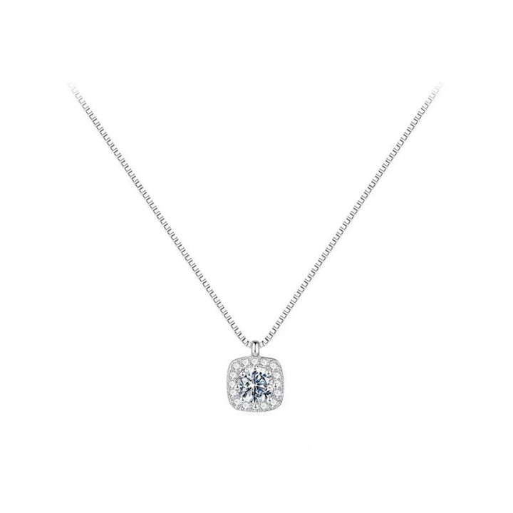 925 Sterling Silver Square Pendant Necklace