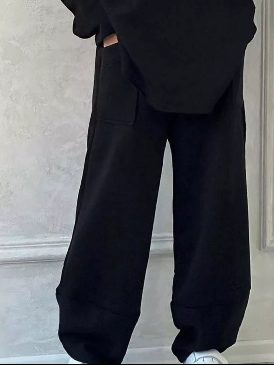 Full Size Oversized Round Neck Top and Pants Set Plus Size