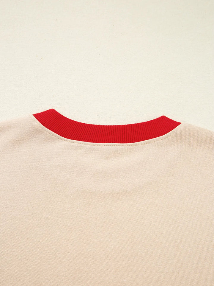 GAME DAY Letter Graphic Round Neck Sweatshirt