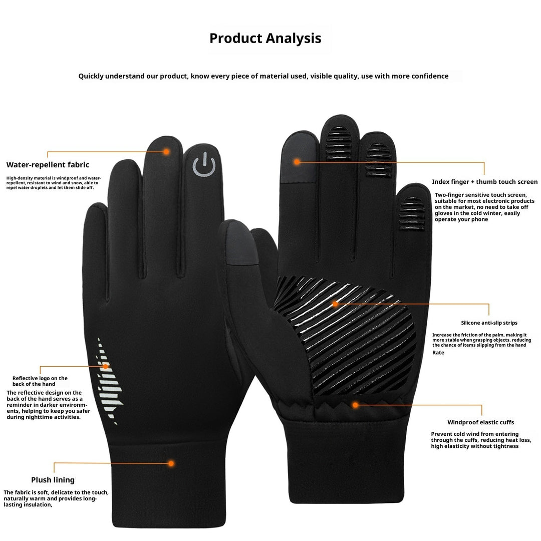 Men's Fleece-lined Anti-slip Thick Warm Riding Gloves