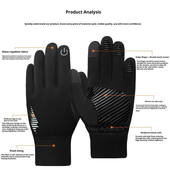 Men's Fleece-lined Anti-slip Thick Warm Riding Gloves