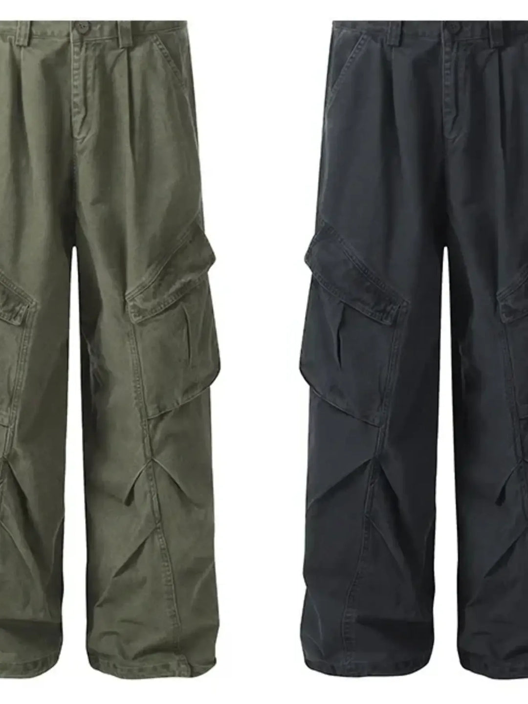 Men's Wide Leg Cargo Pants with Multi Pockets