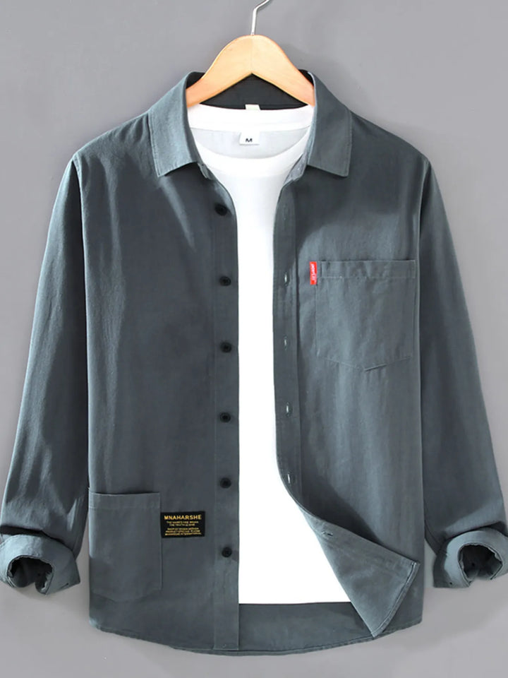 Men's Plus Size Button Up Long Sleeve Shirt