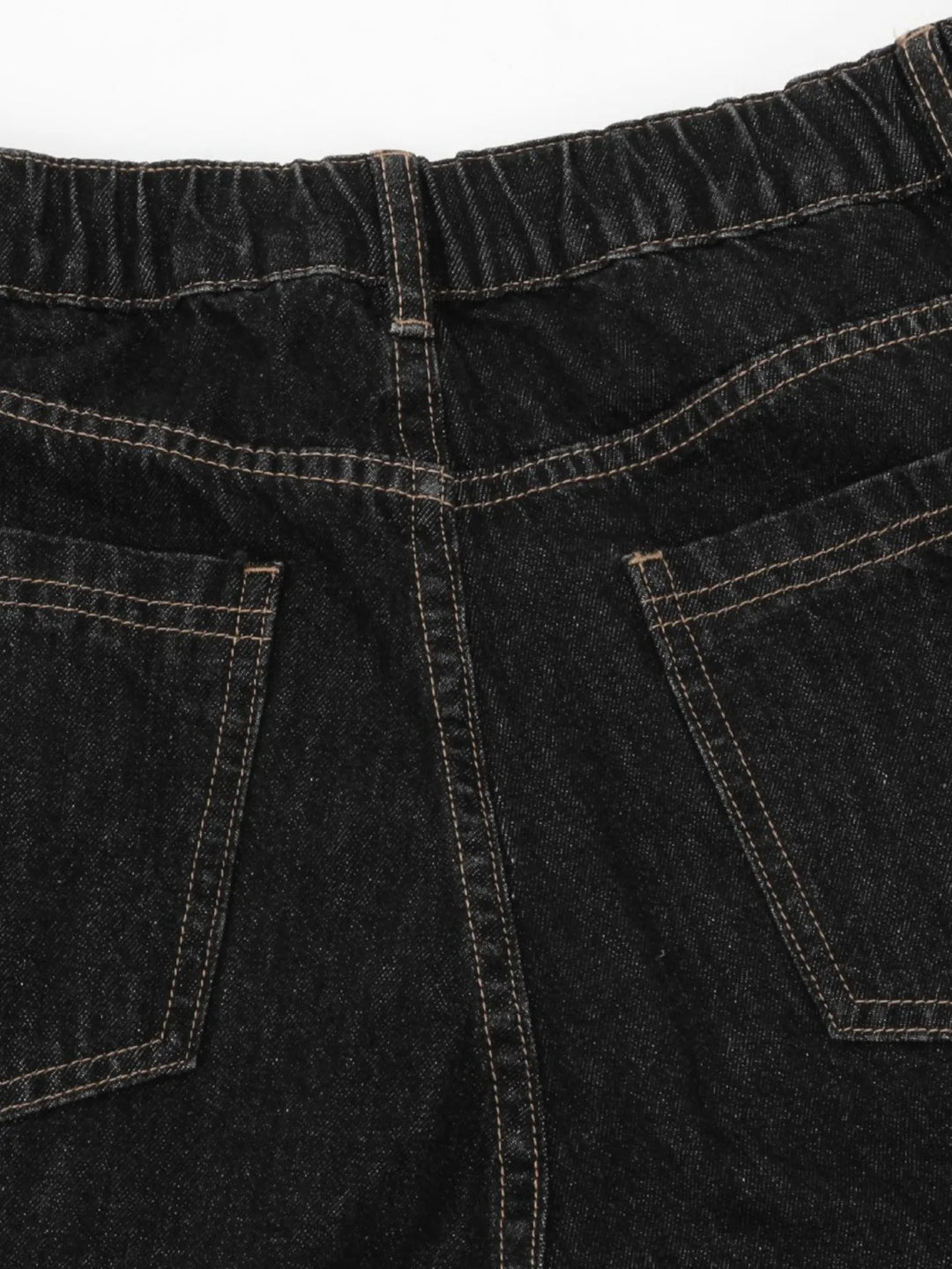 Men's Wide-Leg Denim Shorts with Plaid Accent