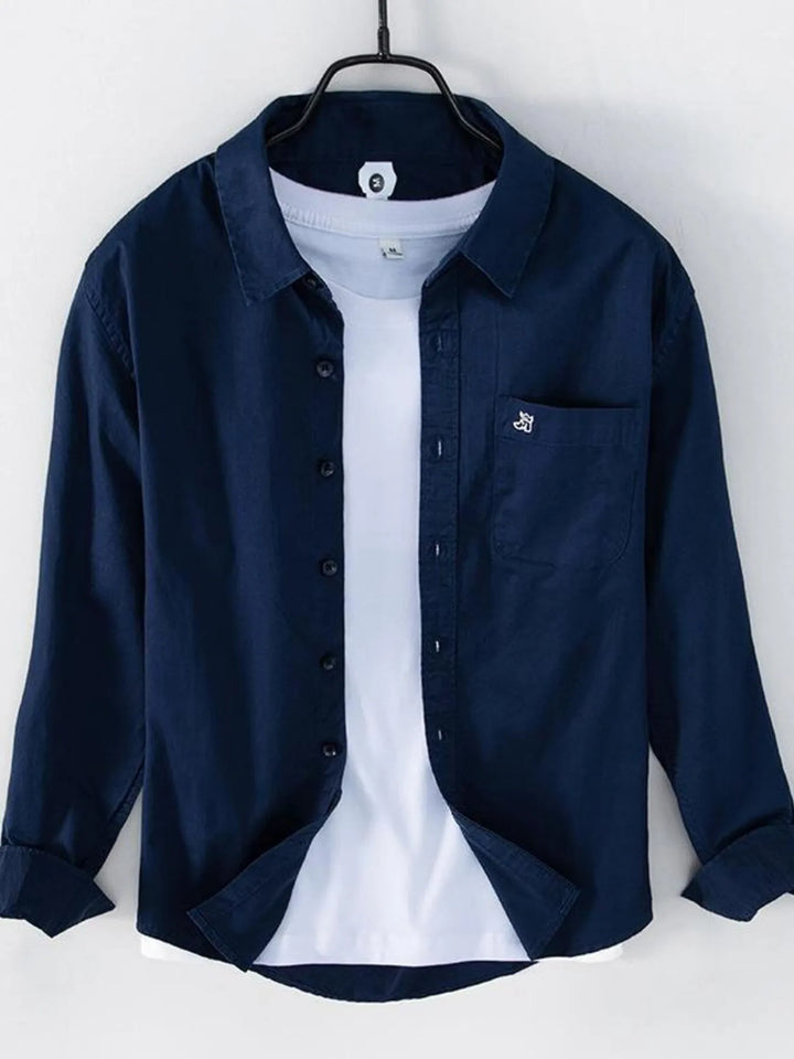 Men's Plus Size Button Up Long Sleeve Shirt