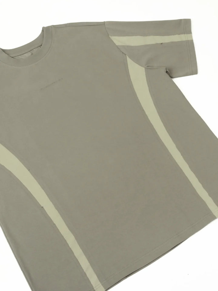 Men's Contrast Round Neck Short Sleeve T-Shirt