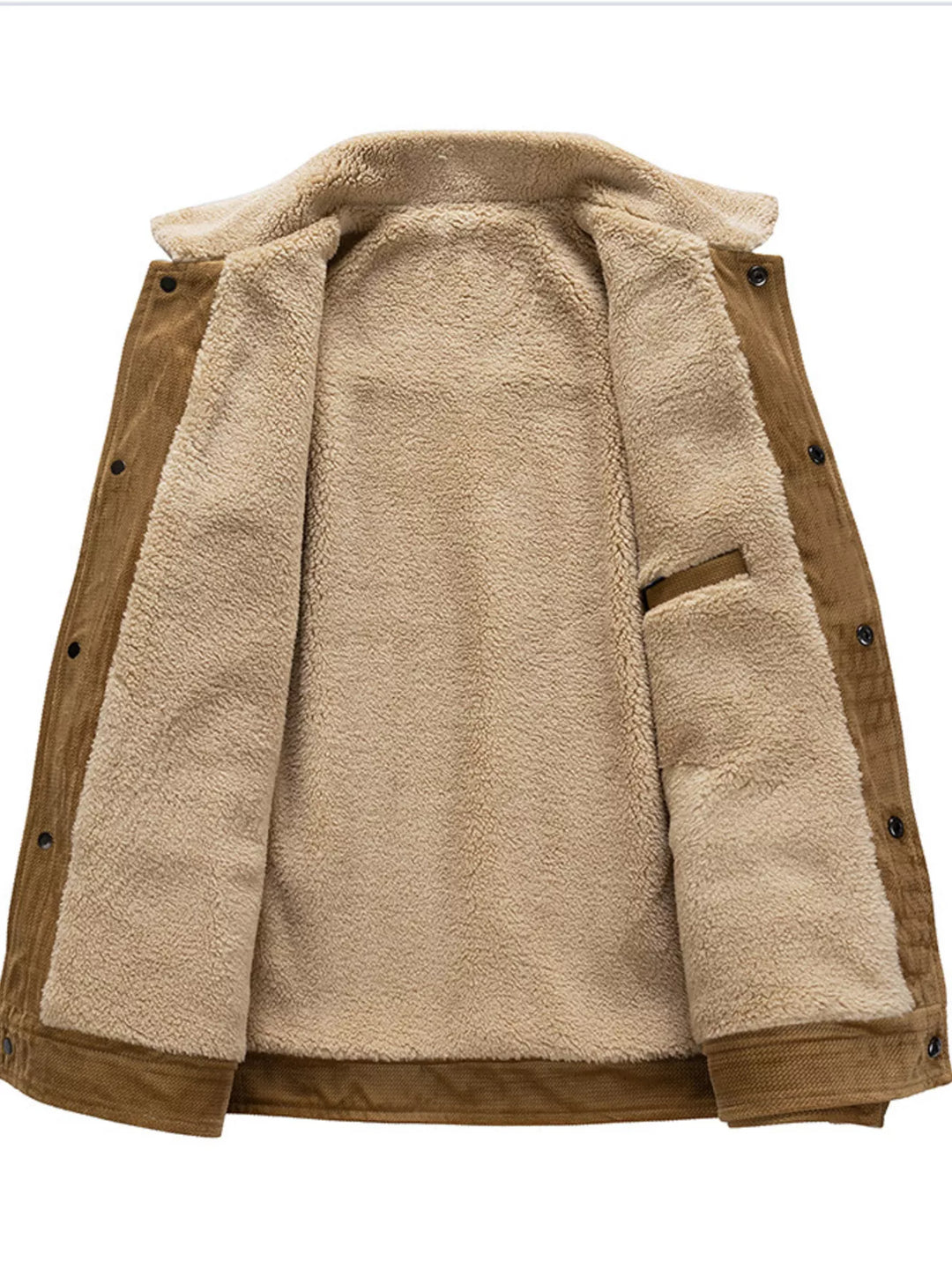 Men's Plus Size Snap Down Sherpa Lined Winter Coat