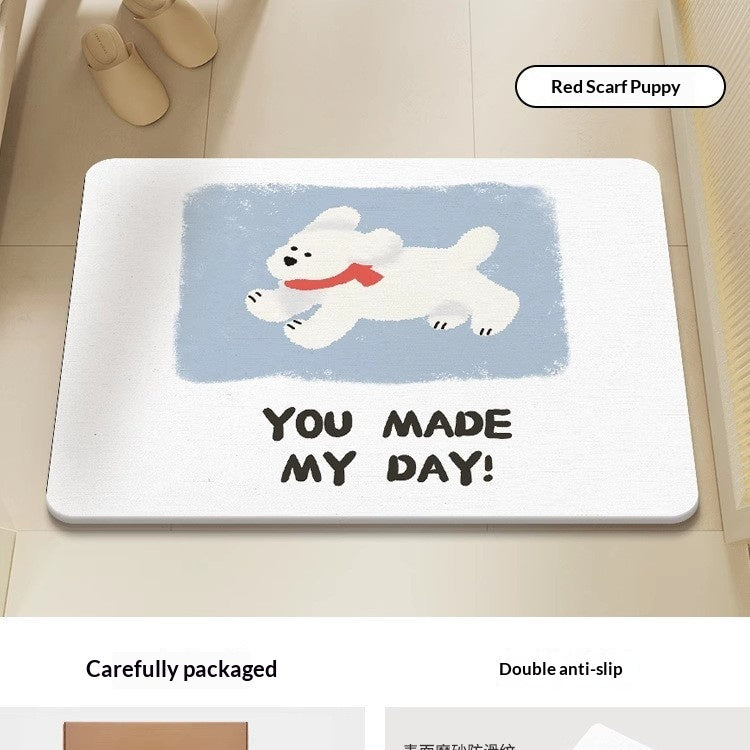 Quick-drying Cartoon Silica Mud Floor Mat