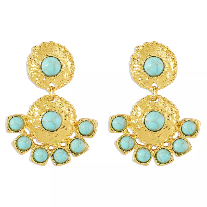 18K Gold-Plated Turquoise Dangle Earrings