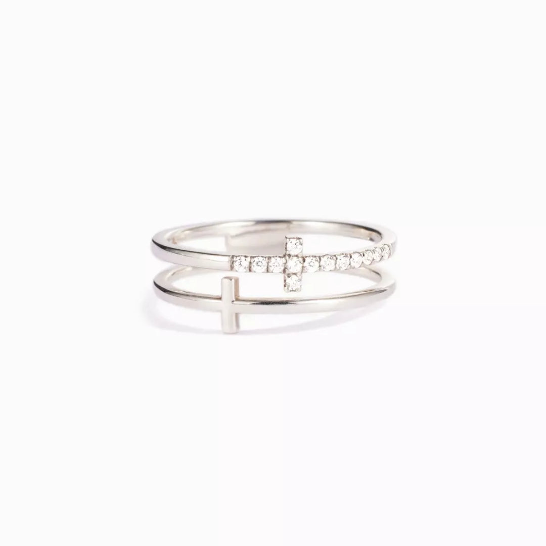 Double Band Cross Ring