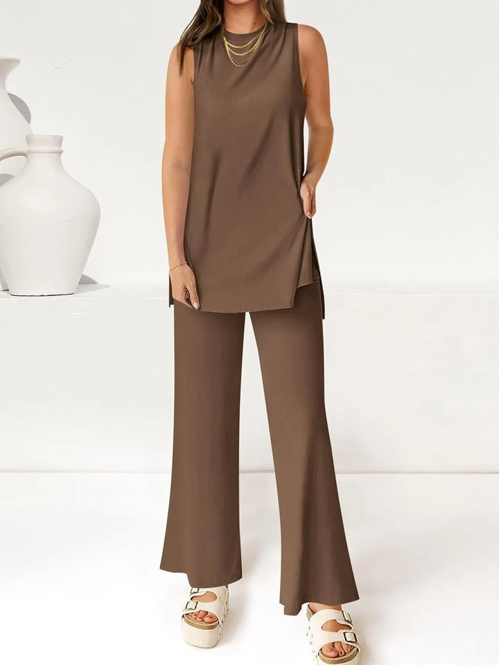 Round Neck Tank and Pants Set