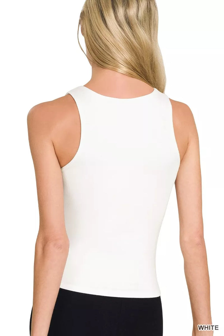 Zenana Premium Rayon Double Layered Round Neck Tank Top