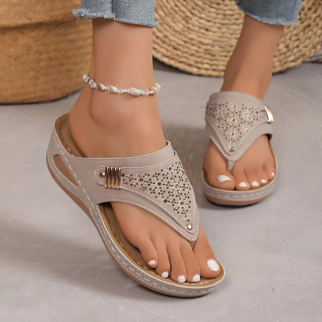 Toe Post Wedge Sandals