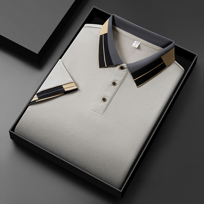 Men's Casual All-matching Summer Lapels Short Sleeve