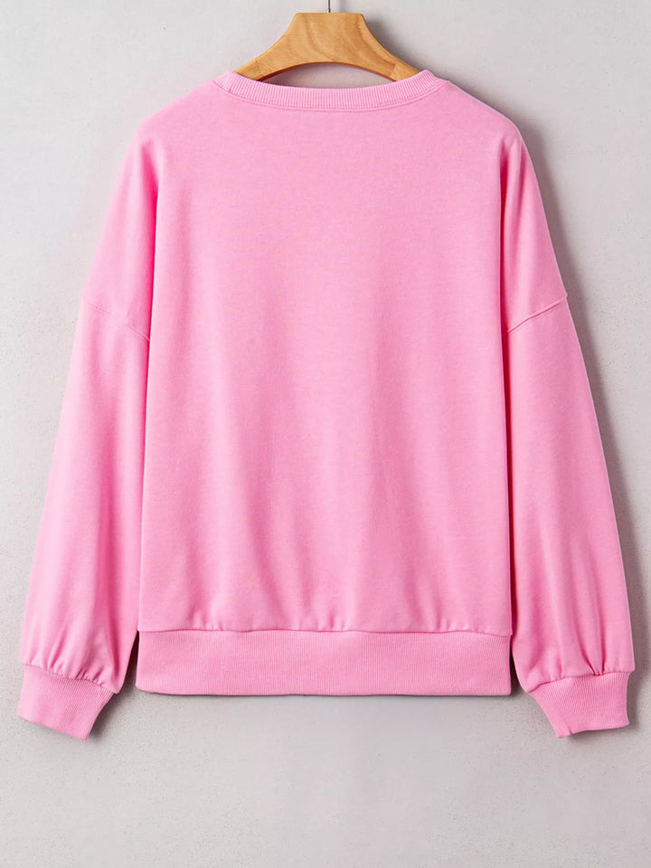 USA Map Patched Long Sleeve Sweatshirt