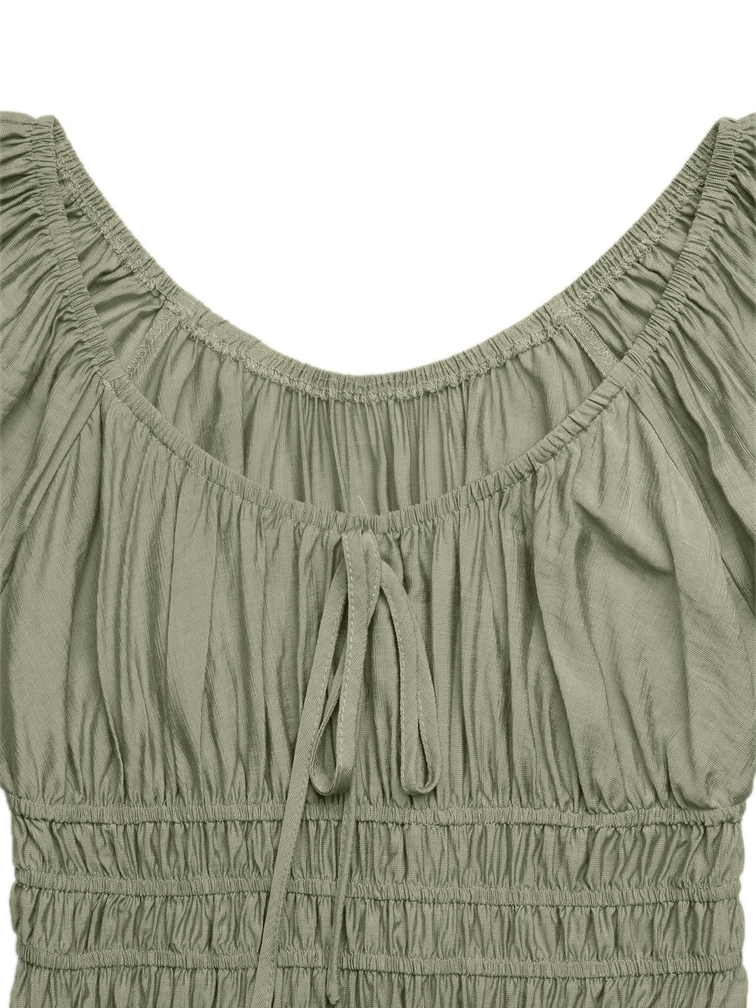 Smocked Waist Puff Sleeve Maxi Dress