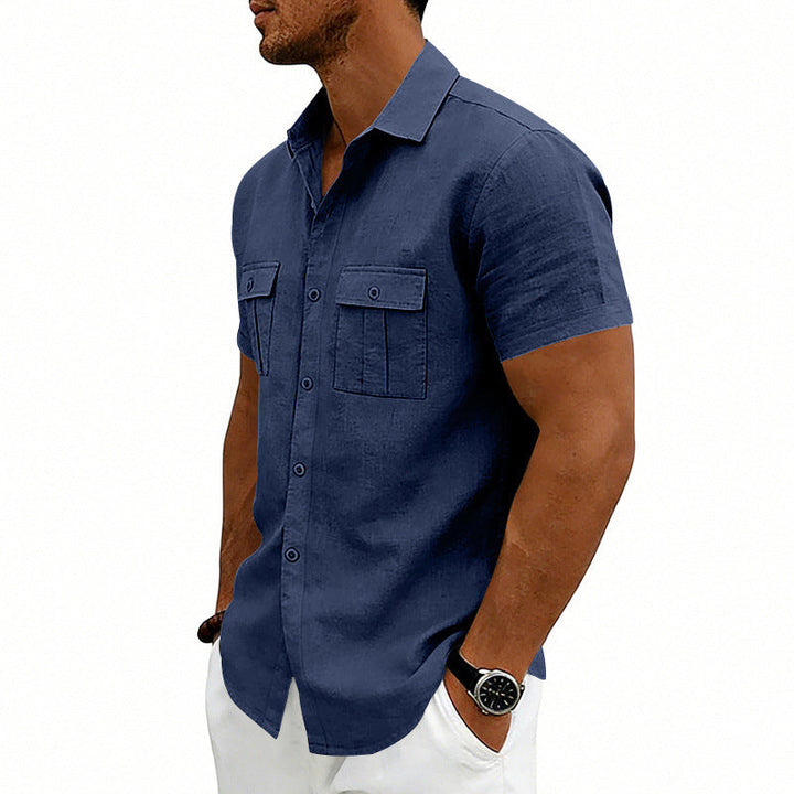 American-style Casual Loose-fit T-shirt With Two Pockets