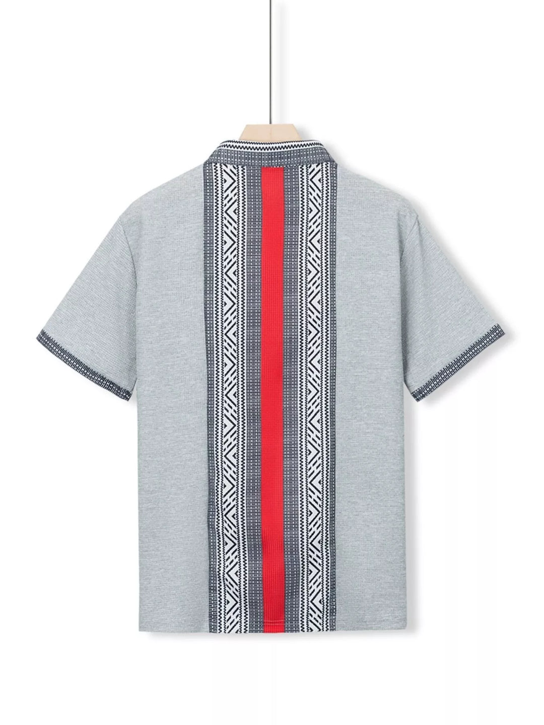 Men's Full Size Casual Geometric Print Short Sleeve Shirt Plus Size