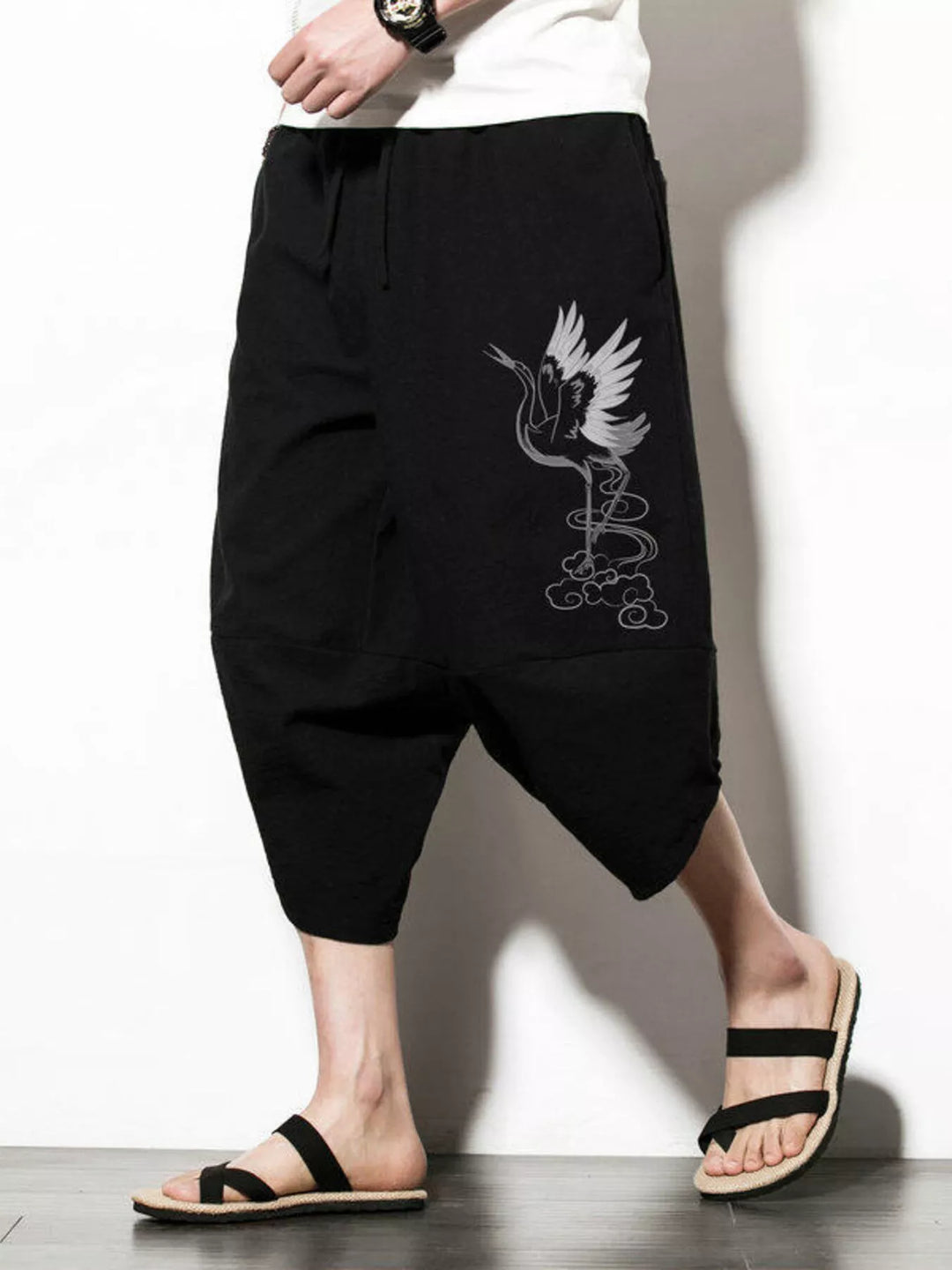 Men's Plus Size Loose Fit Cropped Pants
