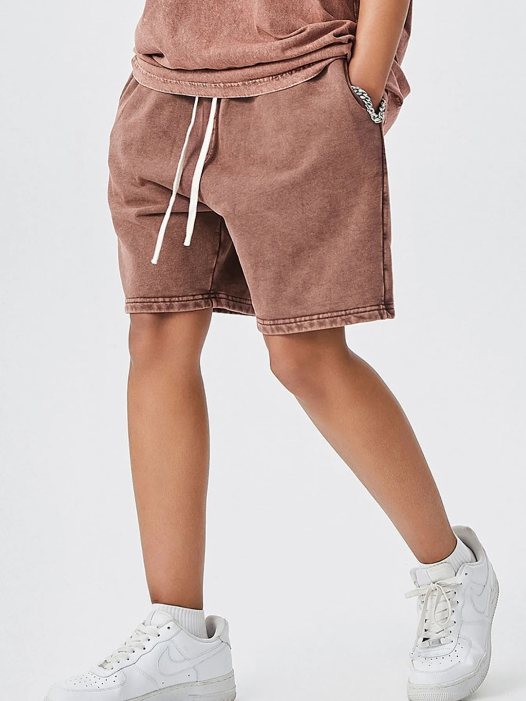 Men's Drawstring Washed Shorts