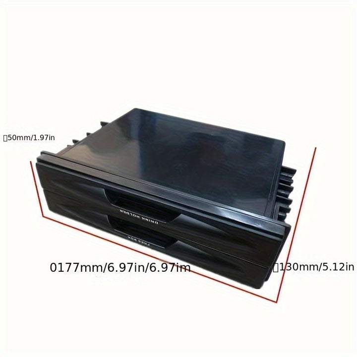 Single Din Radio Pocket, 2 In 1 Car Radio Storage Box Multi Purpose ABS Universal 1DIN 2 Layer Black Cup Holder