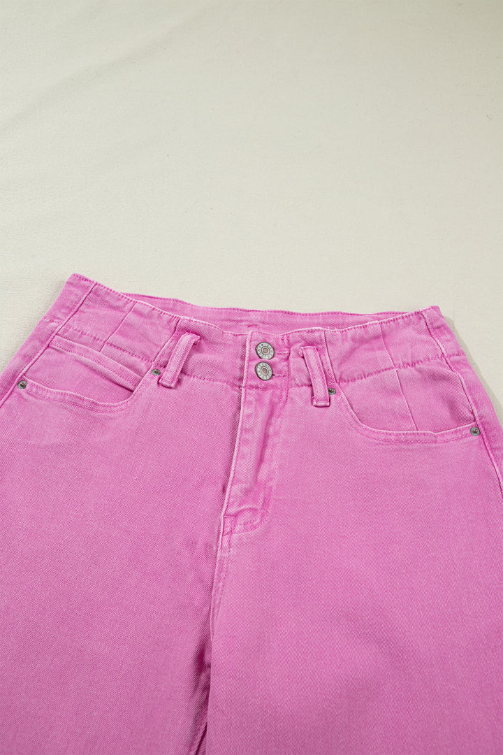 Bonbon 2-Button High Waist Flared Bottom Jeans