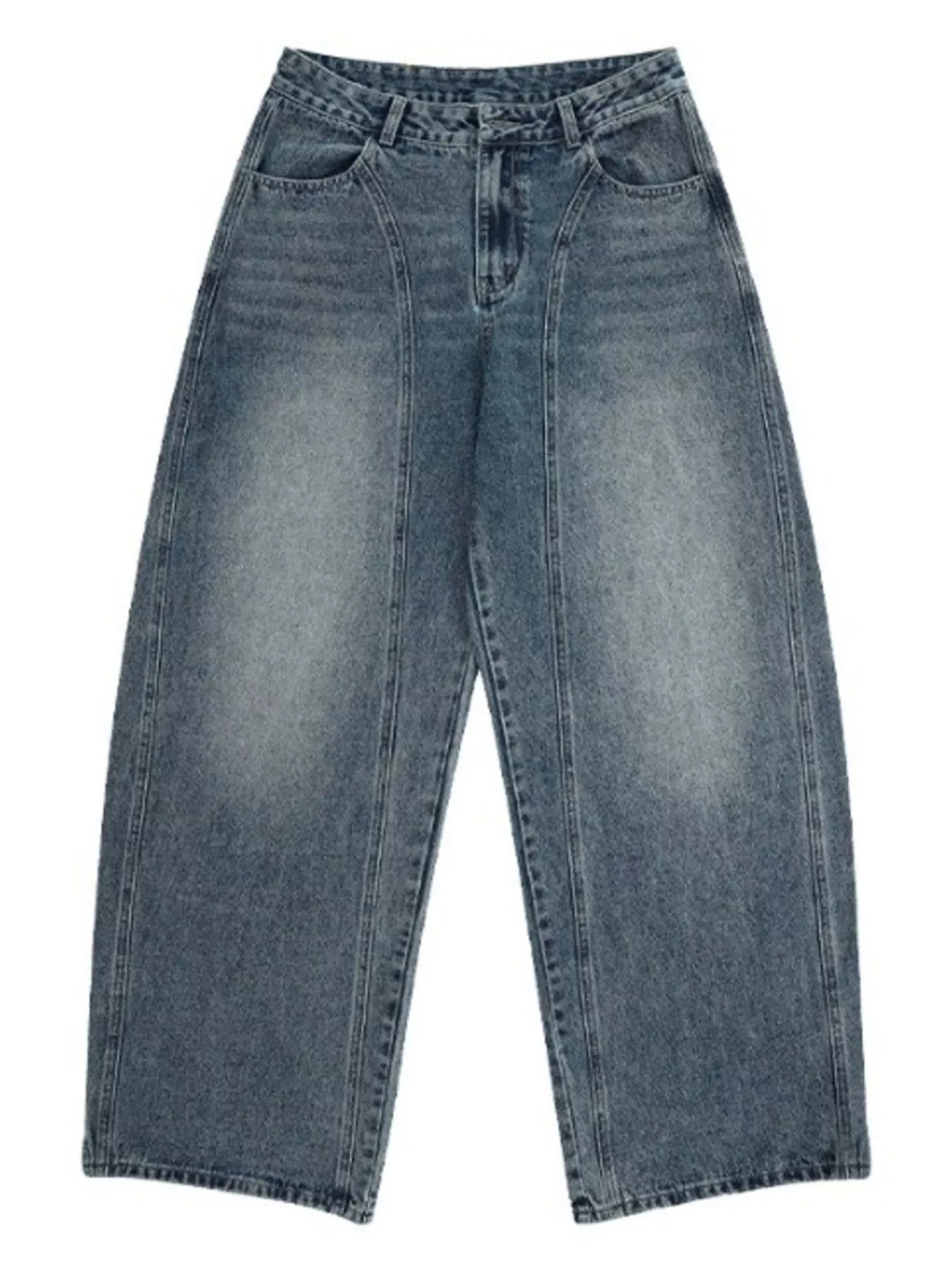 Men's Wide Leg Washed Jeans