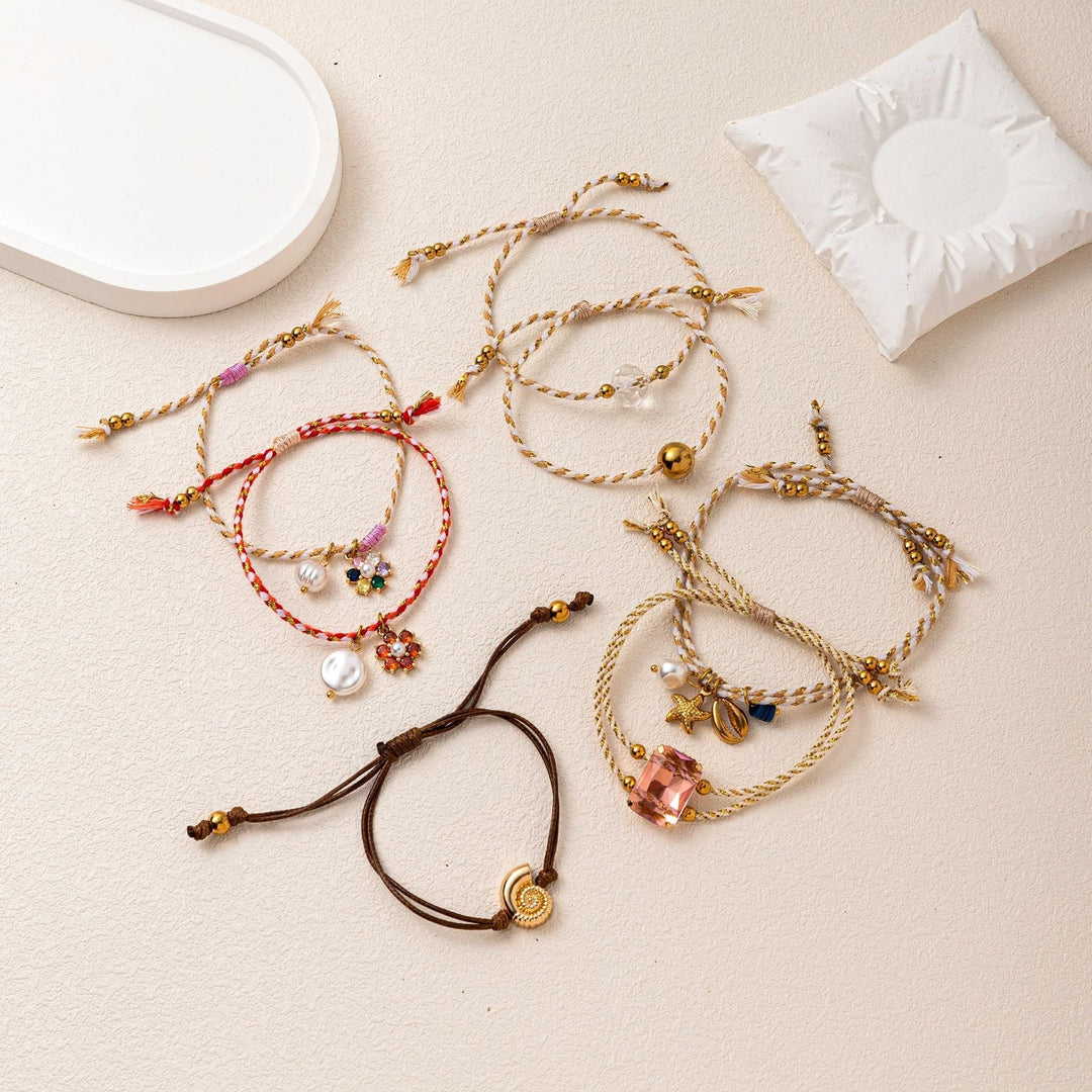 Multilayer Stacked Bracelet Womens Stretchy Beach Bracelet